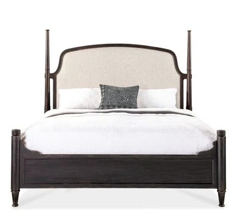 Birch Lane™ Alcy Upholstered Four Poster Bed | Wayfair Hooker Furniture Bedroom, 4 Poster Beds, King Upholstered Bed, Fabric Headboard, Four Poster Bed, King Bedroom Sets, Four Poster, Poster Bed, Classic Southern