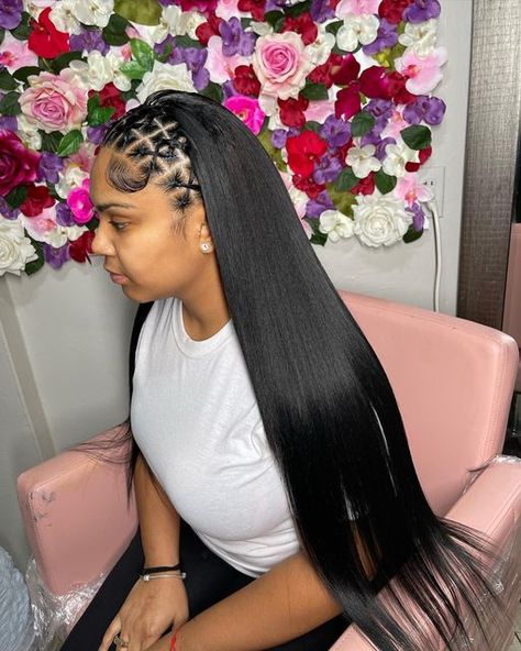 Rubber Band Design, Quick Weave Hairstyles, Slick Hairstyles, Band Design, Quick Weave, Baddie Hairstyles, Sew In, Rubber Band, Black Girls Hairstyles