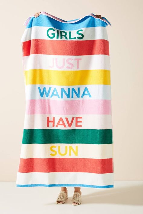 Anthropologie Girls Wanna Sun Beach Towel Beach Hammock, Tropical Beach Wedding, Beach Pink, Girls Beach, Beachwear Collection, Large Beach Towels, Tropical Beaches, Beach Design, Beach Accessories