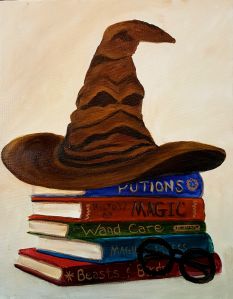 Harry Potter Art Drawings Easy, Harry Potter Pp, Harry Potter Art Painting, Harry Potter Canvas Painting, Harry Potter Canvas Art, Art Drawings Easy, Harry Potter Art Projects, The Sorting Hat, Harry Potter Sorting Hat