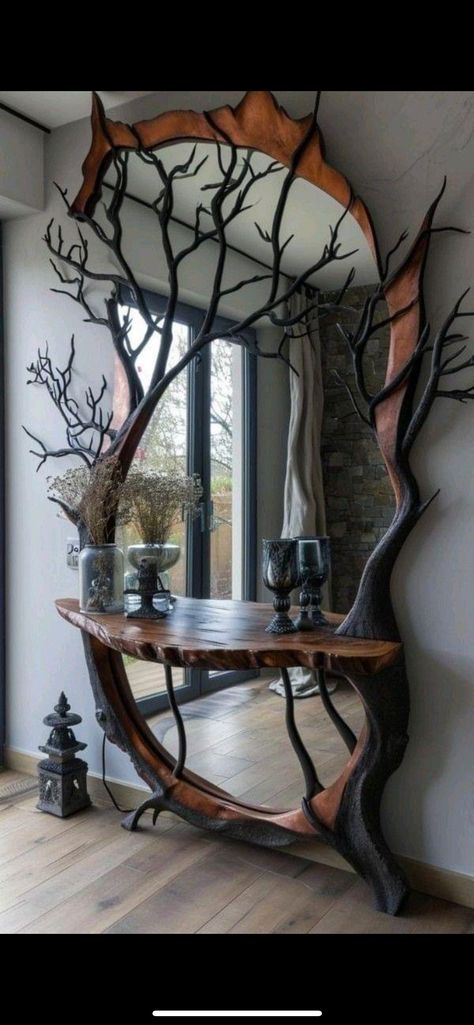 Mirror Decor Ideas, Koti Diy, Tree Branch, Mirror Designs, Dream House Decor, Unique Furniture, Dream Home Design, Diy Furniture Plans, A Tree