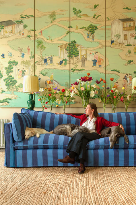 Sophie Conran and John Lewis began collaborating nearly 20 years ago with her iconic Portmeirion porcelain range. Cocobella, our debut sofa collection, proudly made in the UK, celebrates Sophie's joyful design heritage and lasting comfort. Striped Sofa, Sophie Conran, Hampi, 5 Seater Sofa, Standard Furniture, Pierre Jeanneret, Beautiful Sofas, Library Design, Coastal Blue