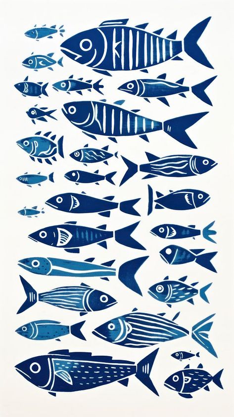 Ocean Fish Drawing, Sardine Drawing, Fish Illustration Art, Sardine Fish, Ocean Illustration, Easy Crafts To Sell, Fish Drawing, Fish Graphic, Fish Motif