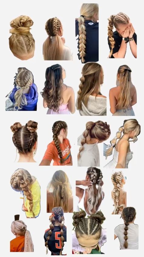 Back To School Hairstyles Middle School, 30 Days Of Hairstyles Simple, Hairstyles For Sports Day At School, Sports Day Hairstyles Schools, Hairstyle For Sports Day, Soccer Hairstyles For Long Hair, Sports Day Hairstyles, Simple Sporty Hairstyles, Game Day Hairstyles Volleyball