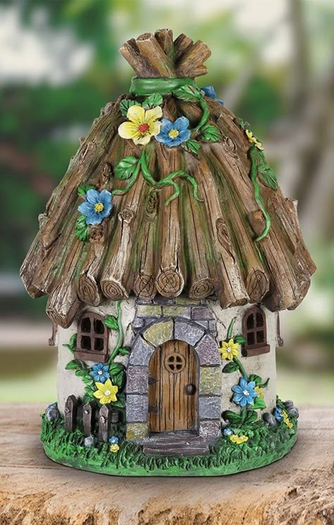 Fairy House Crafts, Clay Fairy House, Polymer Clay Fairy, Fairy House Diy, Fairy Garden Designs, Fairy Garden Crafts, House Outdoor, Decorative Bird Houses, Clay Fairies