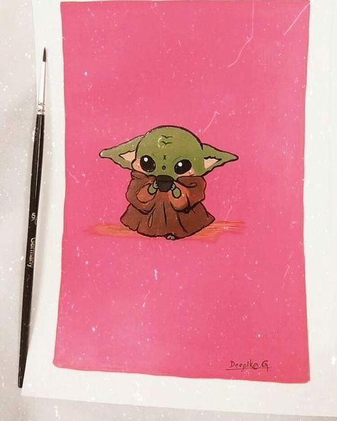 I have used acrylic paintings 
and visit my profile to watch some cool aesthetics 🤗 Baby Yoda Aesthetic, Baby Yoda Painting, Yoda Painting, Aesthetic Painting, Painting Canvas, Acrylic Painting Canvas, Painting Ideas, Acrylic Painting, Canvas Painting