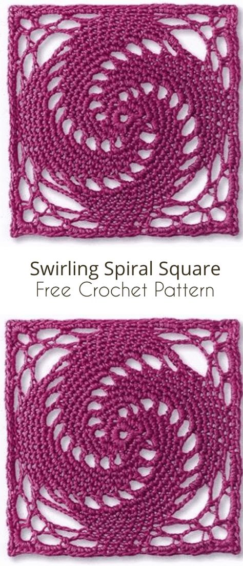 Spiral-Inspired Project Free Crochet Patterns | Your Crochet Crochet Square Doily Patterns, Crochet Square Motifs Free Pattern, Square Doily Patterns Free, Crochet Swirl Top, Swirl Granny Square, Crochet Spiral Top, Crochet Spiral Pattern, Spiral Granny Square Pattern, Granny Spiral Crochet Free Pattern