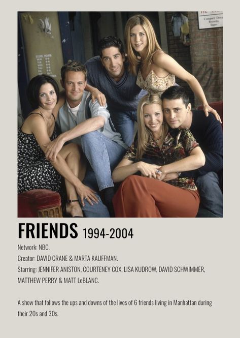 tv show polaroid for friends (1994-2004) Friends Tv Poster, Alternate Minimalist Film Posters, Alternate Minimalist Movie Covers, Tv Show Prints, Friends Season 1, Photowall Ideas, Film Polaroid, Iconic Movie Posters, Movie Card