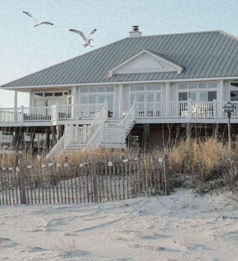 American Coastal House, Secluded Beach House, Cornwall Beach House, Small Beach House Aesthetic, Small Beach Home, American Beach House, Beach Home Aesthetic, South Carolina Beach House, Noah Riley