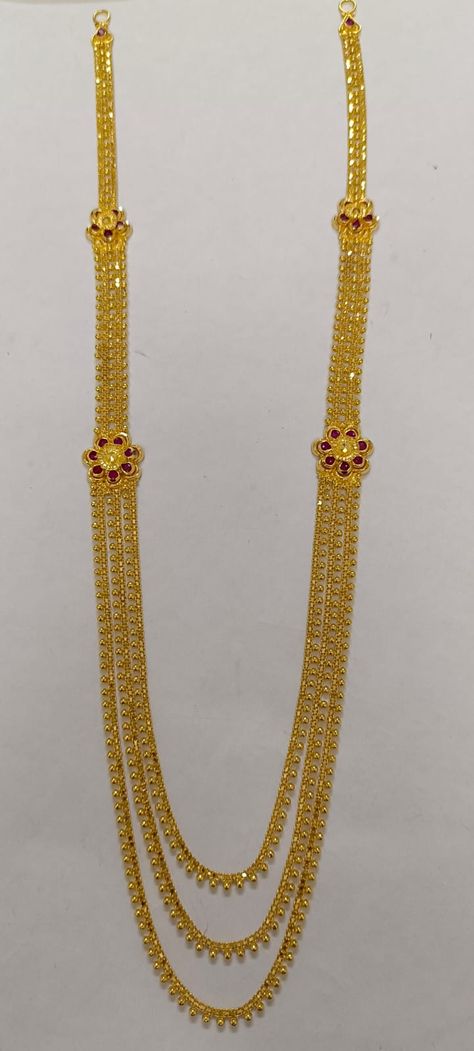 Raani Haar Gold Jewellery Designs Latest, Gold Jewellery Designs Latest, Raani Haar Gold Jewellery Designs, Rani Haram Designs Gold, Chandraharam Latest Designs, Haram Designs Gold Latest, Rani Haar Gold, Long Necklace Designs, Rani Haram