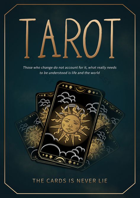 Tarot Cards Poster, Tarot Card Poster, Cards Poster, Tarot Interpretation, Green Poster, Simple Poster, Poster Psd Free Download, Design Door, Poster Psd