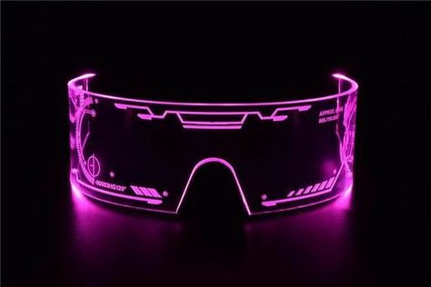 Visor Aesthetic, Led Visor Glasses, Pink Futuristic, Cyberpunk Look, Cyberpunk Glasses, Technology Design Graphic, Visor Glasses, Art Cyberpunk, Futuristic Aesthetic