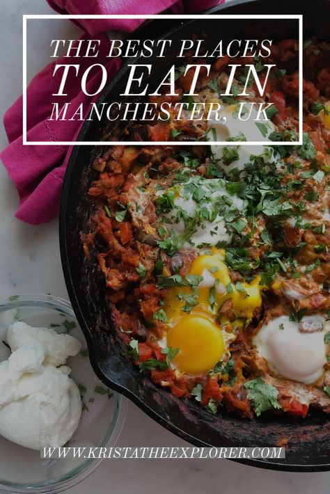 Planning a trip to Manchester? I've put together a complete guide of the best places to eat in Manchester. There are a lot of restaurants in Manchester to choose from, and they cover a wide variety of cuisines. If you only have a day in Manchester, make sure you hit up the Northern Quarter for brunch! This post covers where to eat in Manchester, brunch spots in Manchester, and the best restaurants in Manchester. #manchester #manchesteruk #manchestercity #brunch #foodporn #travelblogger #travel Manchester Restaurants, Manchester Food, Scotland Food, Manchester Piccadilly, Uk Trip, Travel Foodie, Breakfast Places, Manchester City Centre, Fancy Restaurants