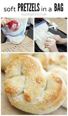 Homemade Soft Pretzels Recipe for Kids - Pretzels in a bag Soft Pretzels Recipe, Pastina Recipes, Preschool Cooking, Soft Pretzel Recipe, Vegetarian Meals For Kids, Homemade Pretzels, Homemade Soft Pretzels, Nutribullet Recipes, Recipe For Kids