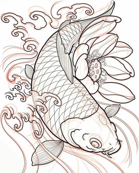 Tattoo Ideas Art Designs, 80s Tattoo Ideas, 80s Tattoo, Koi Fish Drawing Tattoo, Pez Koi Tattoo, Dragon Koi Tattoo Design, Carp Tattoo, Japanese Koi Fish Tattoo, Dragon Tattoo Sketch