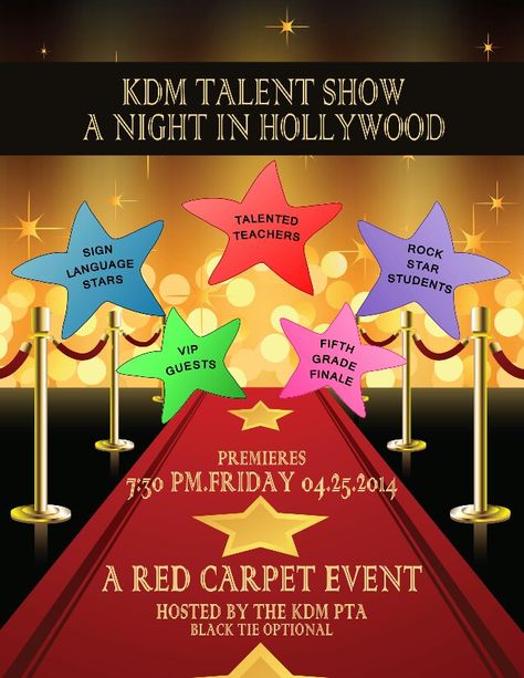 Talent Show A Night in Hollywood Red Carpet Talent Show Invitation Ideas, School Talent Show, Show Invitation, Hollywood Red Carpet, Star Students, Awards Night, Event Program, Event Hosting, Red Carpet Event