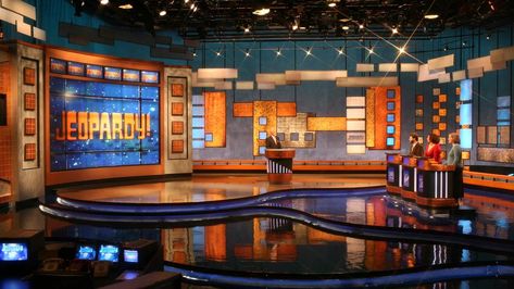 35 Years of the Jeopardy! Set | J!Buzz | Jeopardy.com World Quiz, Alex Trebek, Tv Set Design, Fox Games, Blue’s Clues, Trivia Questions, Stage Design, Game Show, Memorable Moments