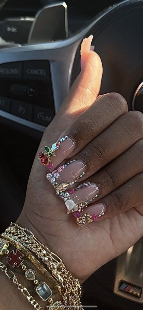 Short Duck Junk Nails, Summer Duck Nails, Duck Junk Nails, Junk Nails Short, Junk Duck Nails, Short Junk Nails, Short Duck Nails, Duck Nails Short, Nails Duck