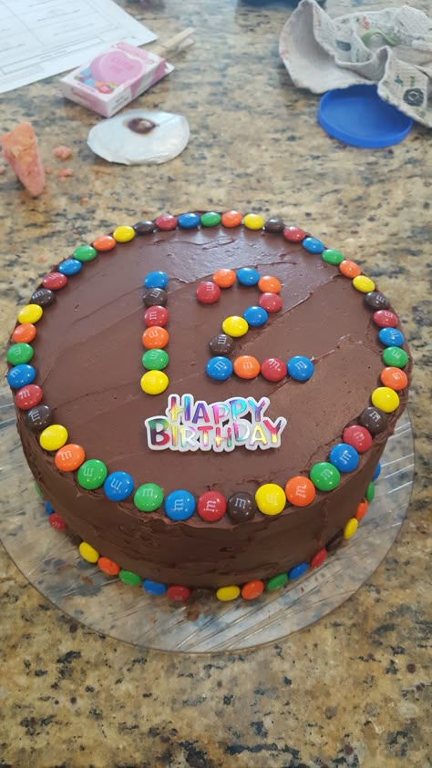 Mnm Cake Birthdays, M&m Birthday Cake Ideas, Easy Boys Birthday Cakes, M M Cake Birthday, Simple Boy Birthday Cake, 10th Birthday Cakes For Boys, M M Birthday Cake, Mnm Cake, Chocolate Birthday Cake Decoration