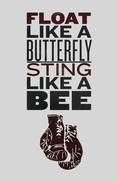 Kickboxing Quotes, Muhammad Ali Quotes, Boxing Posters, Sting Like A Bee, Muhammed Ali, Float Like A Butterfly, Like A Butterfly, Boxing Quotes, Tshirt Custom