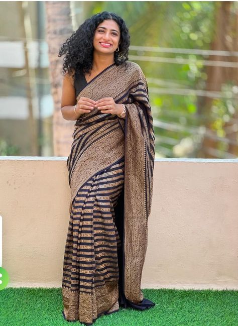 New Banarasi dyeble warm silk saree with beautiful zari weaving stripes all the body and rich border and pallu with blouse now at just 🤩₹1050+shipping For orders contact what's app no-9345417049 Striped Saree, Saree Banarasi, Saree Trends, What's App, Tiger Stripes, News Design, Silk Saree, New Design, Silk Sarees