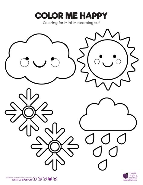 Weather Coloring Pages Free Printable, Weather Activity Preschool, Weather For Kindergarten, Weather Crafts For Preschoolers, Weather Worksheets Preschool, Free Weather Printables, Weather Worksheets For Kindergarten, Weather Crafts For Toddlers, Preschool Weather Activities