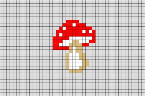 A mushroom (or toadstool) is the fleshy, spore-bearing fruiting body of a fungus, typically produced above ground on soil or on its food source. Mini Mushroom Cross Stitch, Toadstool Cross Stitch, Pixel Art Mashrom, Mushroom Pixel Pattern, Small Mushroom Cross Stitch, Pixel Mushroom Art, Tiny Mushroom Cross Stitch, Mushroom Perler Bead Patterns, Fruit Pixel Art