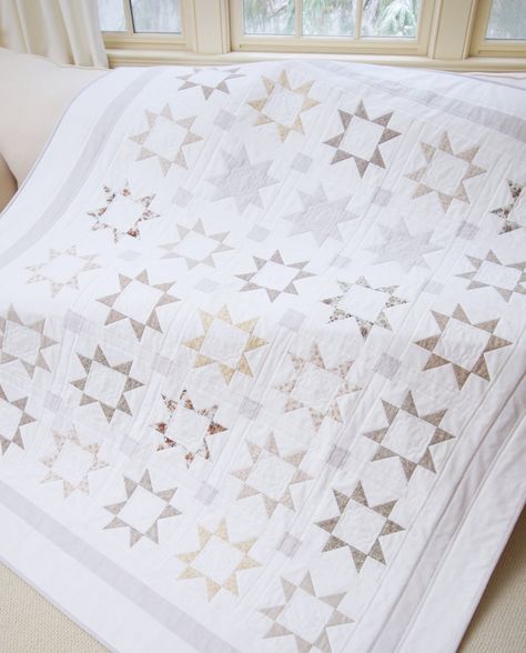 Star Quilt Patterns PDF and Free Pillow Pattern Easy Quilt | Etsy Tonal Quilts, Taupe Quilts, Neutral Quilts, Quilts Designs, Low Volume Quilt, Sawtooth Star, Easy Quilting, Star Quilt Pattern, Vintage Quilts Patterns