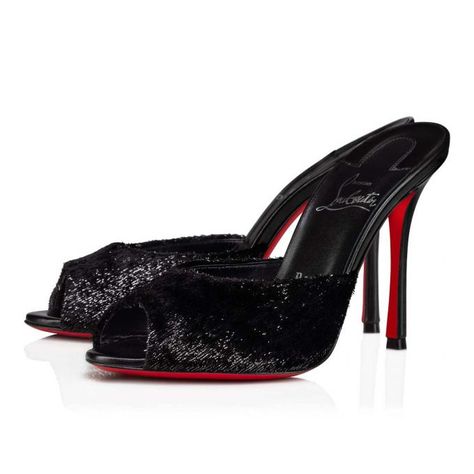 Louboutin Me Dolly, Porsche Girl, Mule Heel, Wide Sandals, Black Mules, Louboutin Heels, Red Bottoms, Dream Shoes, Louboutin Shoes