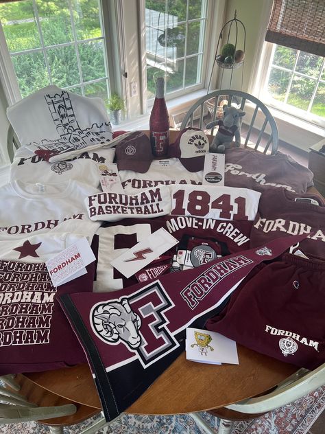 Shop the best Fordham Rams fan gear and apparel online at #FordhamRams. Find t-shirts, sweatshirts, hats, and more to show your school . #Fordham_University_Aesthetic #University_Merch #Senior_Year_Things #College_Merch University Merch, Custom Hard Hats, Senior Year Things, College Merch, Custom Car Stickers, School Spirit Week, Bed Party, Fordham University, Graduation Party Planning