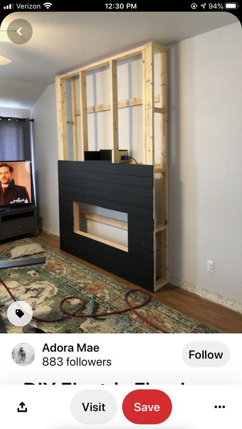 Gas Wall Heater Makeover, Gas Wall Heater, Fireplace And Tv, Contemporary Fireplace Designs, Front Room Decor, Wall Heater, Modern Tv Unit Designs, Diy Fireplace Makeover, Fake Fireplace