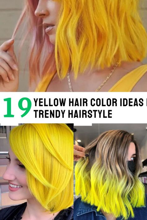 Yellow Hair Color Ideas, Yellow Hair Dye, Mustard Accents, Grey Bob Hairstyles, Yellow Hair Color, Mom Haircuts, Grey Bob, Girls Short Haircuts, Hairstyle Tips