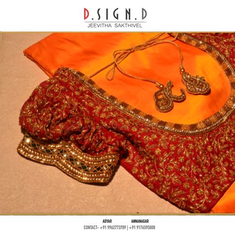 For a madisar Saree...  #dsignd #jeevithasakthivel #dsigndadyar #dsigndannanagar #bridalblouse #boutiquesinchennai #shippingworldwide #chennaibride #ezwed #shopzters #bridesessentials #wedmegood #madisar #embroideredtassel #puffsleevesblouse Madisar Blouse Designs, Madisar Saree, Puff Sleeves Blouse, Bridal Blouses, Maggam Work Blouses, Maggam Work Blouse Designs, Bridal Blouse, Bridal Blouse Designs, Maggam Work