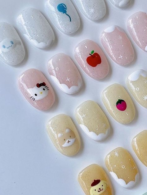 Hello Kitty Simple Nails, Minimal Nails, Work Nails, Short Nail, Nail Inspiration, Nails Inspo, Cute Acrylic Nails, Nails Ideas, Nails Art