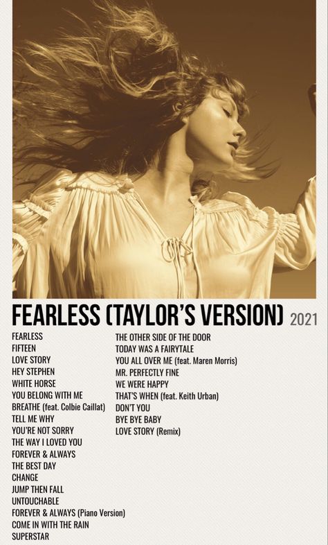 minimal poster of the album fearless (taylor’s version) by taylor swift Fearless Aesthetic Wallpaper, Aesthetic Wallpaper Taylor Swift, Taylor Swift Fearless Album, Taylor Swift Outfits Concert, Fearless Aesthetic, Fearless Album, Wallpaper Taylor Swift, Colbie Caillat, Outfits Concert