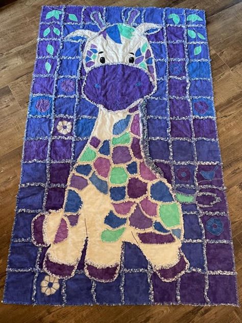 Giraffe Quilt, Rag Flag, Rag Quilt Patterns, Flag Quilt, Grey Quilt, The Giraffe, Animal Quilts, Quilt Baby, Rag Quilt