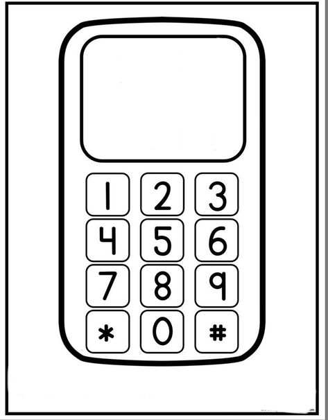 Phone Number Activities For Preschool, Phone Coloring Page, Fire Safety Preschool Crafts, Phone Craft, Flower Crafts Kids, Paper Plate Crafts For Kids, Lesson Plans For Toddlers, Phone Template, Preschool Tracing