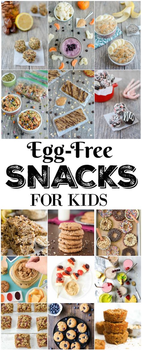 These Egg-Free Snacks for kids can be enjoyed by children with an egg allergy and those without. They also make a healthy snack for adults! via @lclivingston Egg Allergy Recipes, Meal Ideas For Toddlers, Egg Free Snacks, Snack For Adults, Egg Allergy, Eggless Recipes, Snacks For Kids, Low Carb Snack, Healthy Snacks For Adults