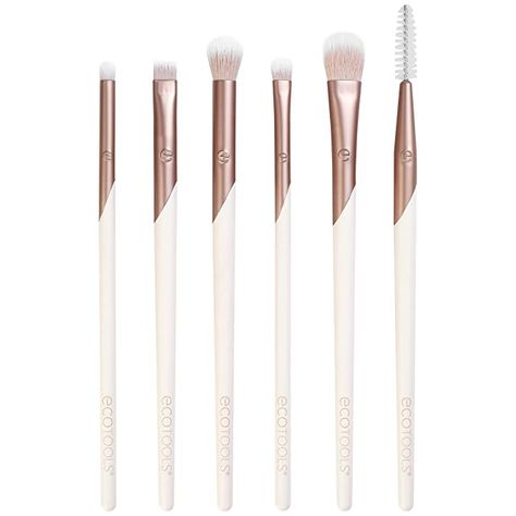 Amazon.com: EcoTools Luxe Exquisite Professional Eye Makeup Brush Kit, For Eyeshadow, Eyeliner, and Brow Makeup, Eyeshadow Brush Set, Eco-Friendly Makeup Tools, 6 Piece Set : Beauty & Personal Care Facial Products Skincare, Pretty Skin Care Products, Flat Eyeliner, Good Skincare Products, Ecotools Brushes, Eco Tools, Eye Makeup Brush, Clean Skin Care, Eco Friendly Makeup