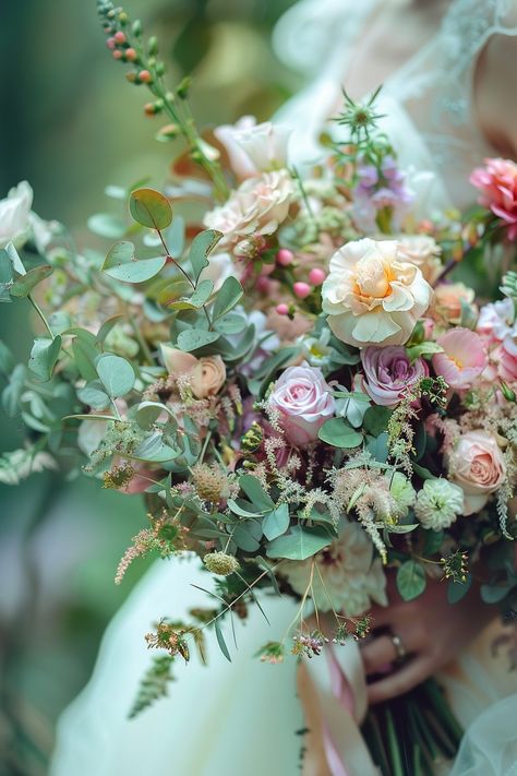 Spring Floral Bouquet Wedding, Fairy Wedding Bouquet, Fairy Bouquet, Wildflower Arrangements, Boho Bouquets, Bohemian Wedding Bouquet, Wild Flower Wedding, Eucalyptus Wedding Bouquet, Twilight Wedding