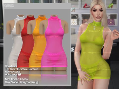 Mini Sheer Dress for The Sims 4 Sims 4 Expansions, Red Plaid Dress, Sims Ideas, Sims 4 Dresses, The Sims 4 Download, Sims 4 Toddler, Sims4 Clothes, Sims 4 Cc Packs, Sims 4 Cc Finds