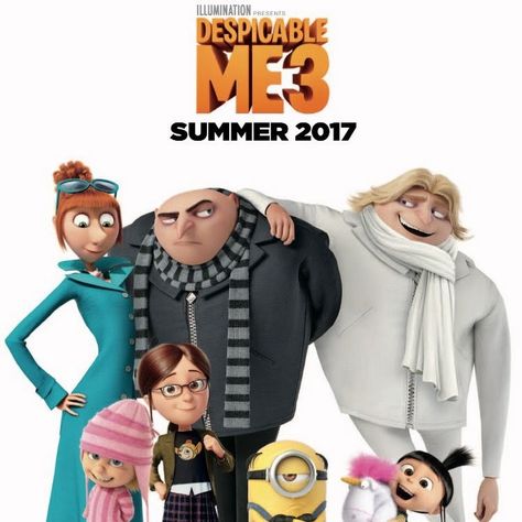 Despicable Me 3 -  Gru found out he has a twin brother - Dru who is literally the opposite of him.  Who is rather kind and hasn't been able to be a villain much. But the two brothers had to work together to fight against the super-villain, who is former child actor - Balthazar Bratt. Lucy Wilde, Despicable Me 3, Despicable Me 2, Steve Carell, Kids' Movies, 3 Movie, Movies 2017, Twin Brothers, Despicable Me