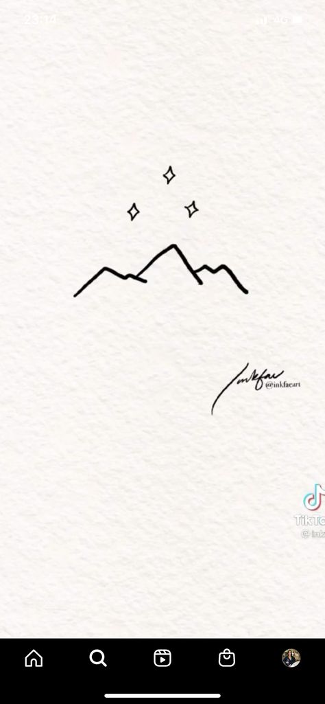 Small Hiking Tattoo, Acotar Small Tattoo, Small Minimalist Mountain Tattoo, Acotar Book Tattoos, Sjm Book Tattoos, Minimal Acotar Tattoo, Dainty Mountain Tattoos For Women, Acotar Stars Tattoo, Colorado Tattoo Ideas Simple