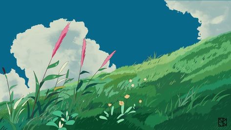 Beautiful Scenery Paintings, Studio Ghibli Kiki's Delivery Service, Ghibli Scenes, Ghibli Kiki's Delivery Service, Ghibli Background, Studio Ghibli Fanart, Studio Ghibli Background, Ghibli Anime, Ghibli Artwork