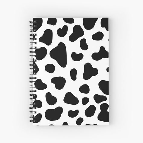 Cute Notebooks For School, Cow Stuff, Diy Notebook Cover, Cute Spiral Notebooks, Notebook Cover Design, Cow Decor, Pattern Black And White, Cool School Supplies, Cow Gifts