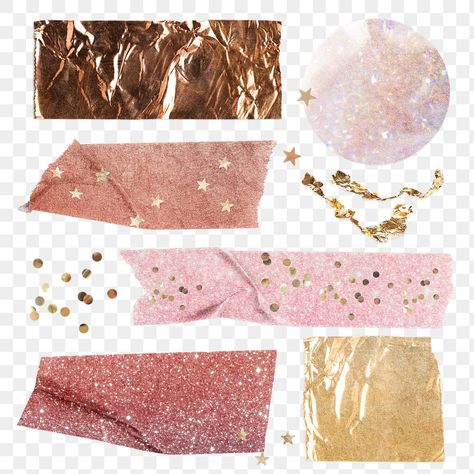 Aesthetic Tape, Washi Tape Png, Washi Tape Scrapbook, Tape Png, Tape Scrapbook, Gold Washi Tape, Sticker Collage, Graphic Design Newspaper, Graphic Design Jobs