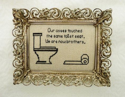 Cross Stitch Patterns Bathroom, Cross Stitch For Bathroom, Bathroom Cross Stitch Patterns, Bathroom Cross Stitch Patterns Free, Toilet Cross Stitch, Cross Stitch Bathroom, Bathroom Cross Stitch, Toilet Plan, Classy Bathroom