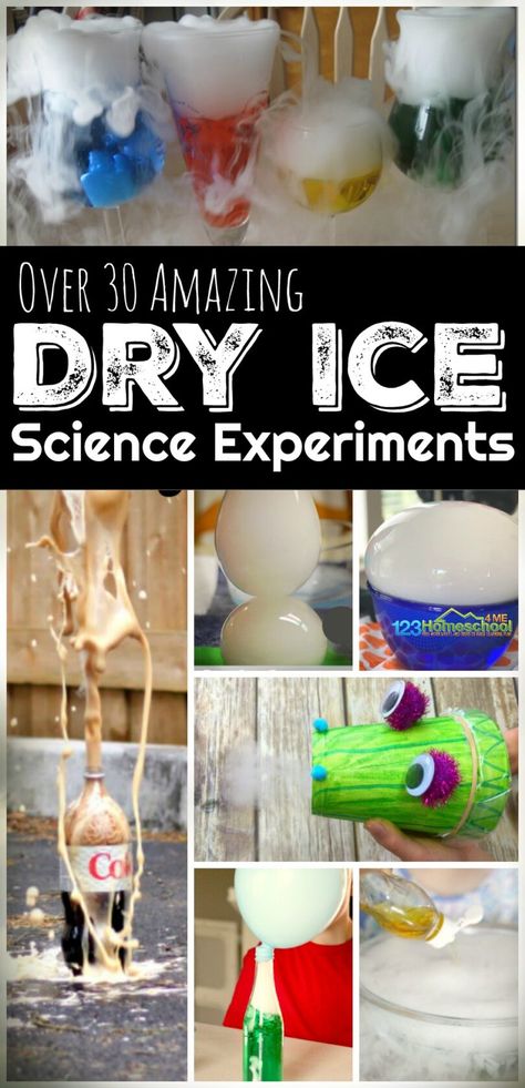 Kids are going to be wowed and amazed when they try these truly EPIC dry ice experiments. We've found over 30 really fun dry ice experiments for kids. Each of these experiments with dry ice are sure to impress and educate kids from preschool, pre-k, kindergarten, first grade, 2nd grade, 3rd grade, 4th grade, 5th grade, and 6th grade students. We just love ideas for making learning FUN! The hardest part is figuring out which dry ice experiments at home to try first! Science Experiments For 2nd Grade Fun, Dry Ice Science Fair Project, Dry Ice Science Experiments, Dry Ice Experiments Kids, Ice Science Experiments, Ice Experiments, Dry Ice Experiments, Science Experiments For Kids, Friday Funday