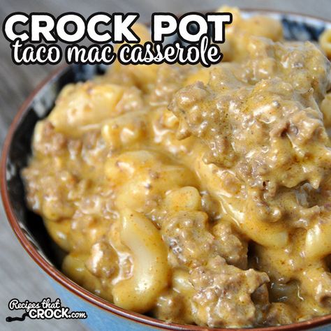 Recipes Using Velveeta, Recipes Using Velveeta Cheese, Taco Mac, Crockpot Taco, Taco Mac And Cheese, Beef Entrees, Chicken Soups, Hashbrown Casserole Recipe, Instant Family