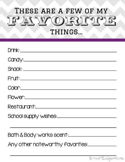 Free Printable questionnaire. Perfect for teacher appreciation week or to have your child's teacher fill out at the beginning of the year. Sns Ideas, Teacher Questionnaire, Favorite Things Party, Teacher Treats, Secret Sister, Week Schedule, Big Moon, Appreciation Ideas, Secret Sisters